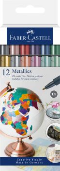 Faber-castell metallics set 1.5mm 160713 assortiert 12 stück - Faber-castell-160713-4005401607137