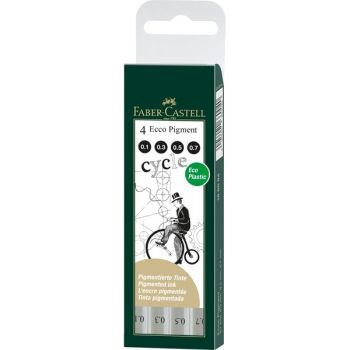 Faber-castell tintenschreiber ecco 166004 pigment, schwarz 4 stück - Faber-castell-166004-4005401660040