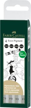 Faber-castell ecco pigment 167004 4er etui, schwarz - Faber-castell-167004-4005401670049