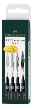 Faber-castell pitt artist pen 167100 schwarz 4 stück - Faber-castell-167100-4005401671008
