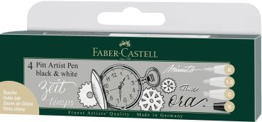 Faber-castell pitt artist pen 167151 black & white 4 stück - Faber-castell-167151-4005401671510