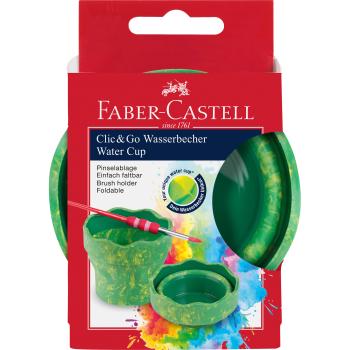 Faber-castell wasserbecher clic&go 181528 grün, für pinsel - Faber-castell-181528-4005401815280