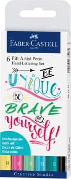 Faber-castell pitt art pen handlettering 267116 pastel 6 stück - Faber-castell-267116-4005402671168