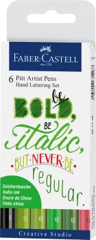 Faber-castell pitt art pen handlettering 267117 grün 6 stück - Faber-castell-267117-4005402671175