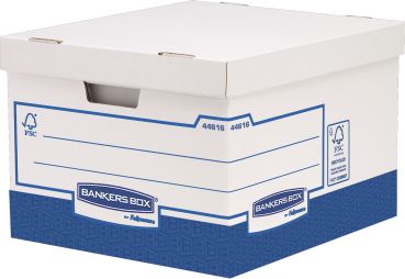 FELLOWES Archivbox Basic Heavy Duty 4461601 weiss/blau 38x28.7x43 cm