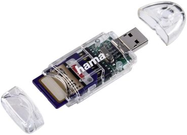 HAMA USB-2.0-Kartenleser 8in1 91092 SD/microSD, Transparent
