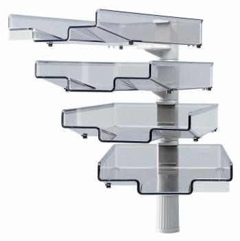HANSA Briefkorb drehbar A4 41-5034.002 grau 4-teilig