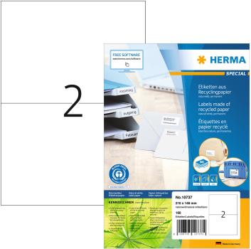 Herma etiketten 210x148mm 10737 recycling 160 stück - Herma-10737-4008705107372