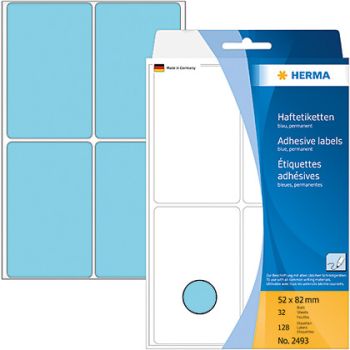HERMA Etiketten 52×82mm 2493 blau 128 Stück