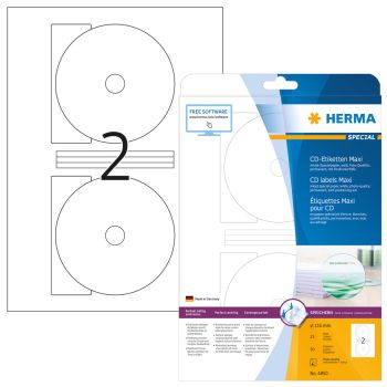 HERMA CD-Etiketten Ø116mm 4850 50 Stück, 25 Blatt