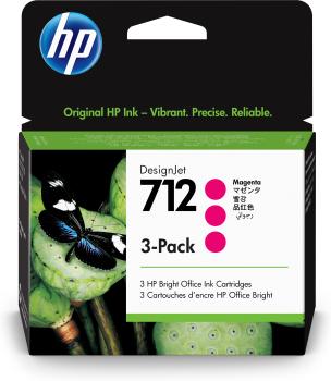 HP Tintenpatrone 712 magenta 3ED78A DesignJet T230/250/630 3x29ml