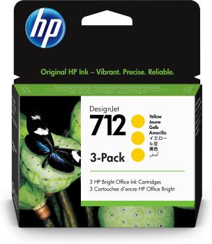 HP Tintenpatrone 712 yellow 3ED79A DesignJet T230/250/630 3x29ml