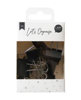 I AM CREATIVE Binder Clips Lets Organize 4035.14 schwarz, 25mm, 10 Stk.