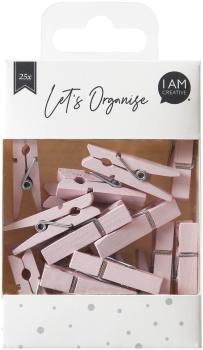 I am creative holzklammern let`s organize 4035.2 rosa, 35mm, fsc 25 stück - I-am-creative-40352-7611983211791