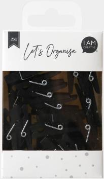 I am creative holzklammern let`s organize 4035.22 schwarz,35mm, fsc 25 stück - I-am-creative-403522-7611983211814