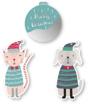 I am creative geschenkanhänger x-mas 4088.8 katze, hund & kugel 9 stück - I-am-creative-40888-7611983193950