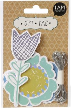 I am creative geschenkanhänger 4088.91 gift tag, blumen, 9 stück - I-am-creative-408891-7611983200061