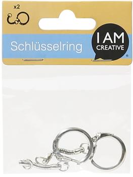 I am creative schlüsselringe 4100.11 mit kette, 6cm, 2 stück - I-am-creative-410011-7613295186743