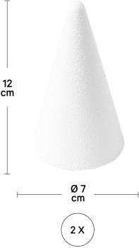 I AM CREATIVE Styropor Kegel 7x12cm MAA2506.02 2 Stück