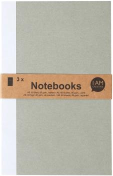 I AM CREATIVE Notizbuch A6 MAA4005.12 braun, 60 Seiten 3 Stück