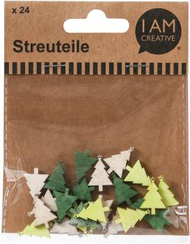 I AM CREATIVE Streuteile Tanne, III 2cm MAA4501.53 grün 24 Stück