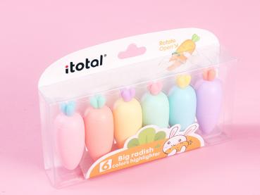 I-TOTAL Textmarker mini XL2306A Karotte 6 Farben