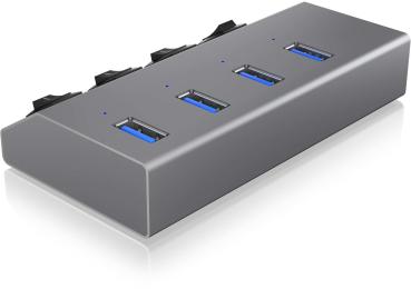 Icy box 4 port hub & charger usb 3.0 ib-hub1405 aluminium - Icy-box-ib-hub1405-4250078164883-03.jpg