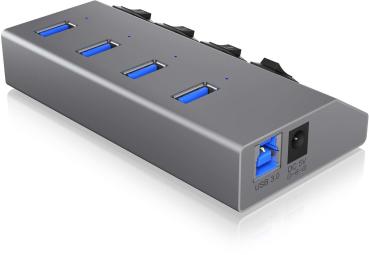 Icy box 4 port hub & charger usb 3.0 ib-hub1405 aluminium - Icy-box-ib-hub1405-4250078164883-04.jpg