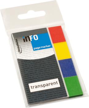 INFO Page Marker im Umschlag 5670-00 transp. 20x50mm, 4x40 Blatt