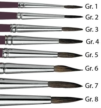 Ingold-biwa schulmalpinsel dieag. 03.12.01 sorte 12, gr.1 braun, lackiert - Ingold-biwa-031201-7612532048448
