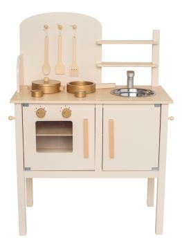 JABADABADO Küche m.Topf und Pfanne W7251 beige 56x32x78cm