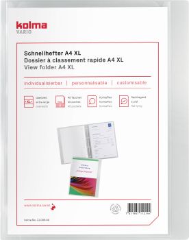 KOLMA Schnellhefter Vario A4 XL 11.009.00 transp.,KolmaFlex 40 Taschen