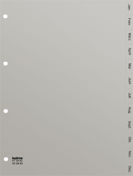 KOLMA Register KolmaFlex A4 18.124.03 grau Jan-Dez DE