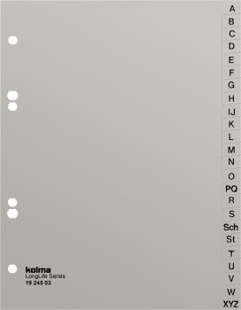 KOLMA Register LongLife A5 19.245.03 grau A-Z 24-teilig