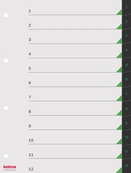 KOLMA Register LineaVerde A4 19.801.06 schwarz 1-12