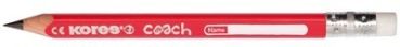 Kores coach bleistift hb spitzer bb92533 3 st./weisser radierer,3-eck. - Kores-bb92533-9023800925336
