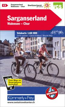 KÜMMERLY+FREY Velokarte 1:60'000 259024133 Sarganserland-Walensee-Chur