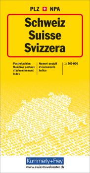 KÜMMERLY+FREY Postleitzahlenkarte CH 325900100 1:260000