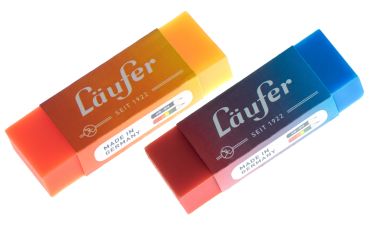 LÄufer plast-radierer 65x21x12mm 12005 farbig ass. - Laeufer-12005-4006677120054