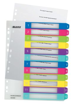 Leitz register pp wow a4+ 12440000 multicolor 1-12 - Leitz-12440000-4002432100323