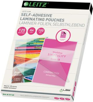 LEITZ Laminiertasche A4 16925 glanz,125my, selbstkl. 100 Stk