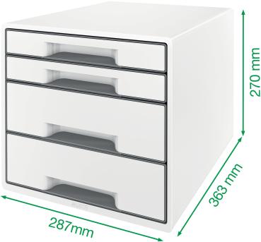 Leitz schubladenbox wow cube a4 5213-20-26 weiss/rot, 4 schubladen - Leitz-5213-20-26-4002432135172-04.jpg