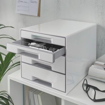 Leitz schubladenbox wow cube a4 52132001 weiss/grau, 4 schubladen - Leitz-52132001-4002432115334-03.jpg
