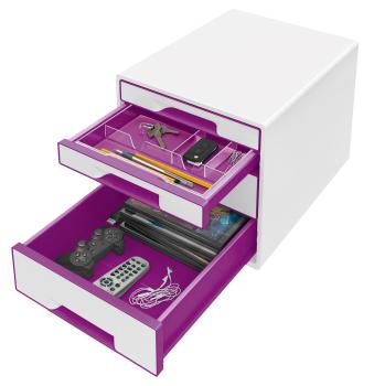 Leitz schubladenbox wow cube a4 52132062 weiss/violett, 4 schubladen - Leitz-52132062-4002432115389-02.jpg