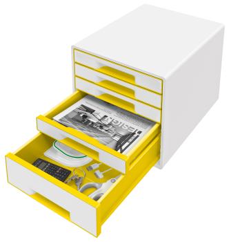 Leitz schubladenbox wow cube a4 5214-20-16 weiss/gelb, 5 schubladen - Leitz-5214-20-16-4002432121618-02.jpg