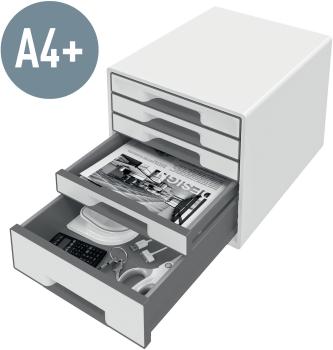 Leitz schubladenbox wow cube a4 5214-20-26 weiss/rot, 5 schubladen - Leitz-5214-20-26-4002432135189-03.jpg