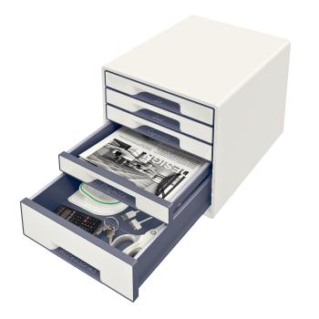Leitz schubladenbox wow cube a4 52142001 weiss/grau, 5 schubladen - Leitz-52142001-4002432115402-02.jpg