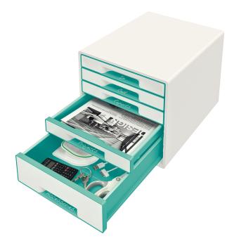 Leitz schubladenbox wow cube a4 52142051 weiss/eisblau, 5 schubladen - Leitz-52142051-4002432115440-02.jpg