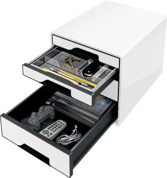 Leitz schubladenbox wow cube a4 5252-10-01 weiss/schwarz, 4 schubladen - Leitz-5252-10-01-4002432115471-02.jpg