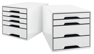 Leitz schubladenbox wow cube a4 5252-10-01 weiss/schwarz, 4 schubladen - Leitz-5252-10-01-4002432115471-03.jpg